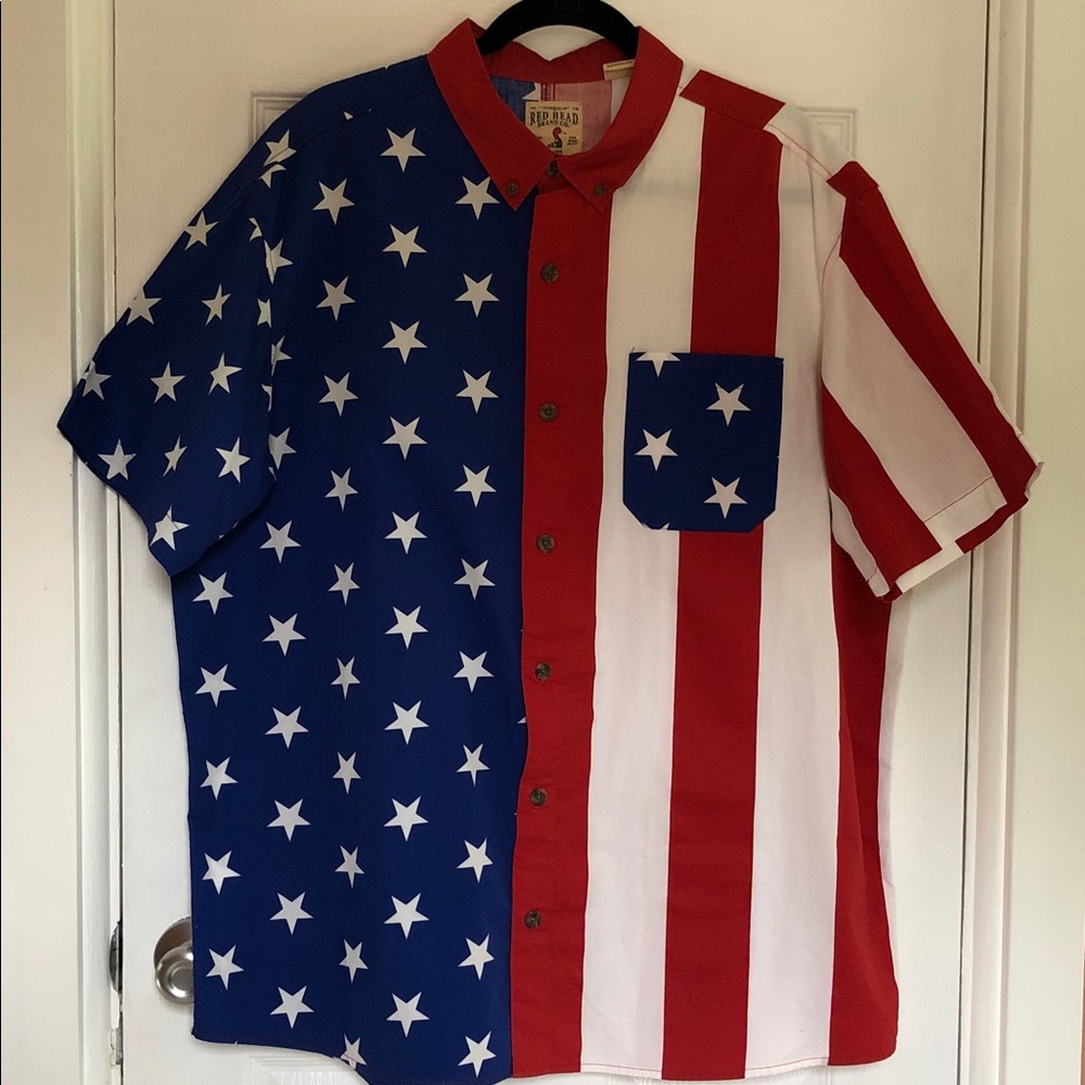 Red Head Brand Men’s XL Flag Shirt,like new